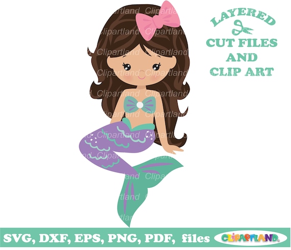 Cute Mermaid SVG Cut File & Clipart (Commercial Use)
