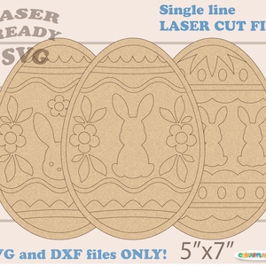 Descarga INMEDIATA. Kit de pintura SVG. Juego de huevos de Pascua para colorear. Archivo de corte SVG de una sola línea para láser. E_8.