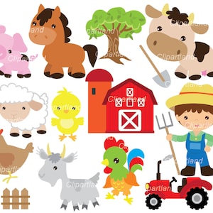 INSTANT Download. Farm clip art. Cf_61. Personal and commercial use.