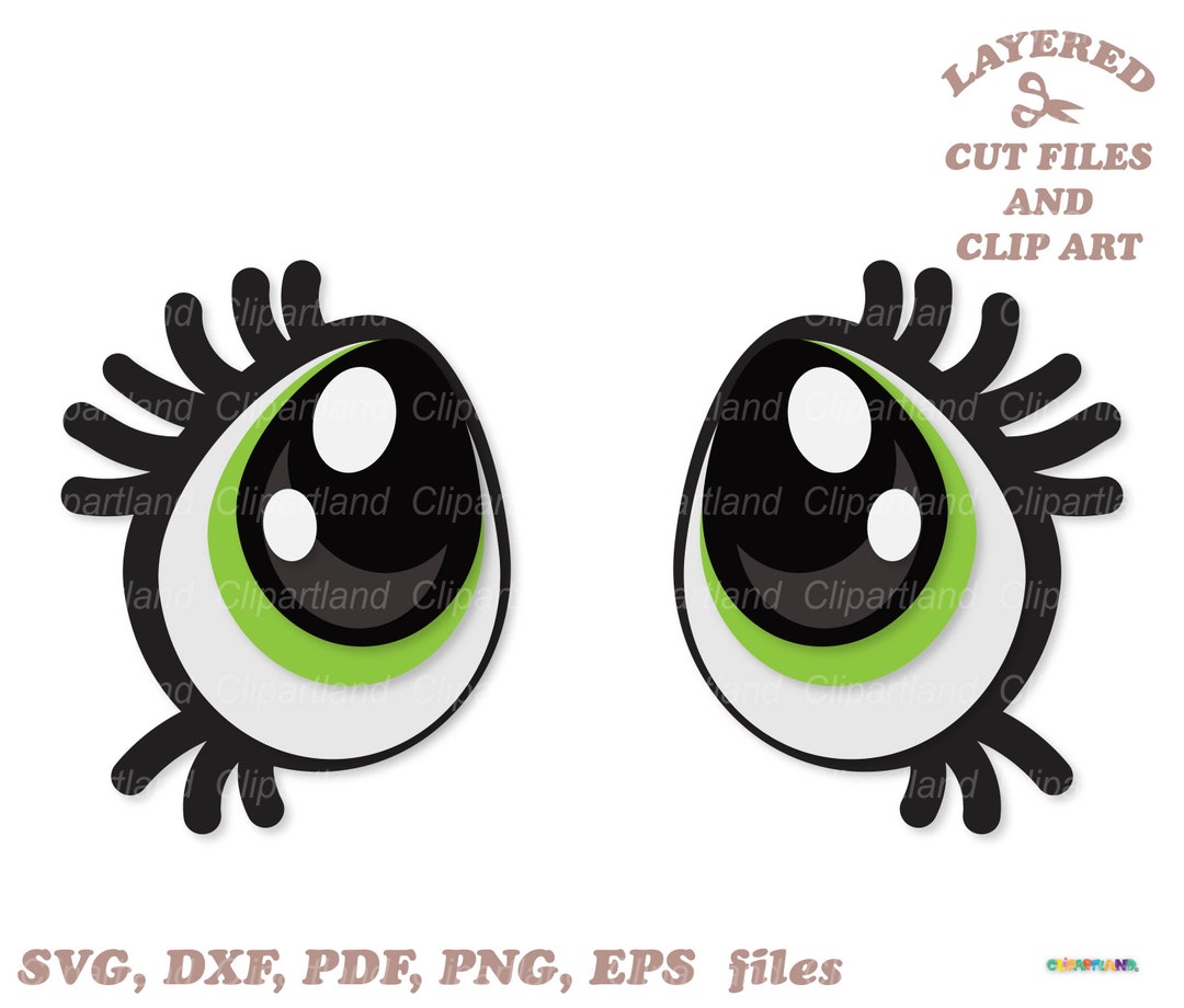 Cartoon Eyes SVG: Cute Clip Art, Commercial License (digital Download