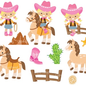 INSTANT Download. Cowgirls clip art. Ccow_19. Personal and commercial use.