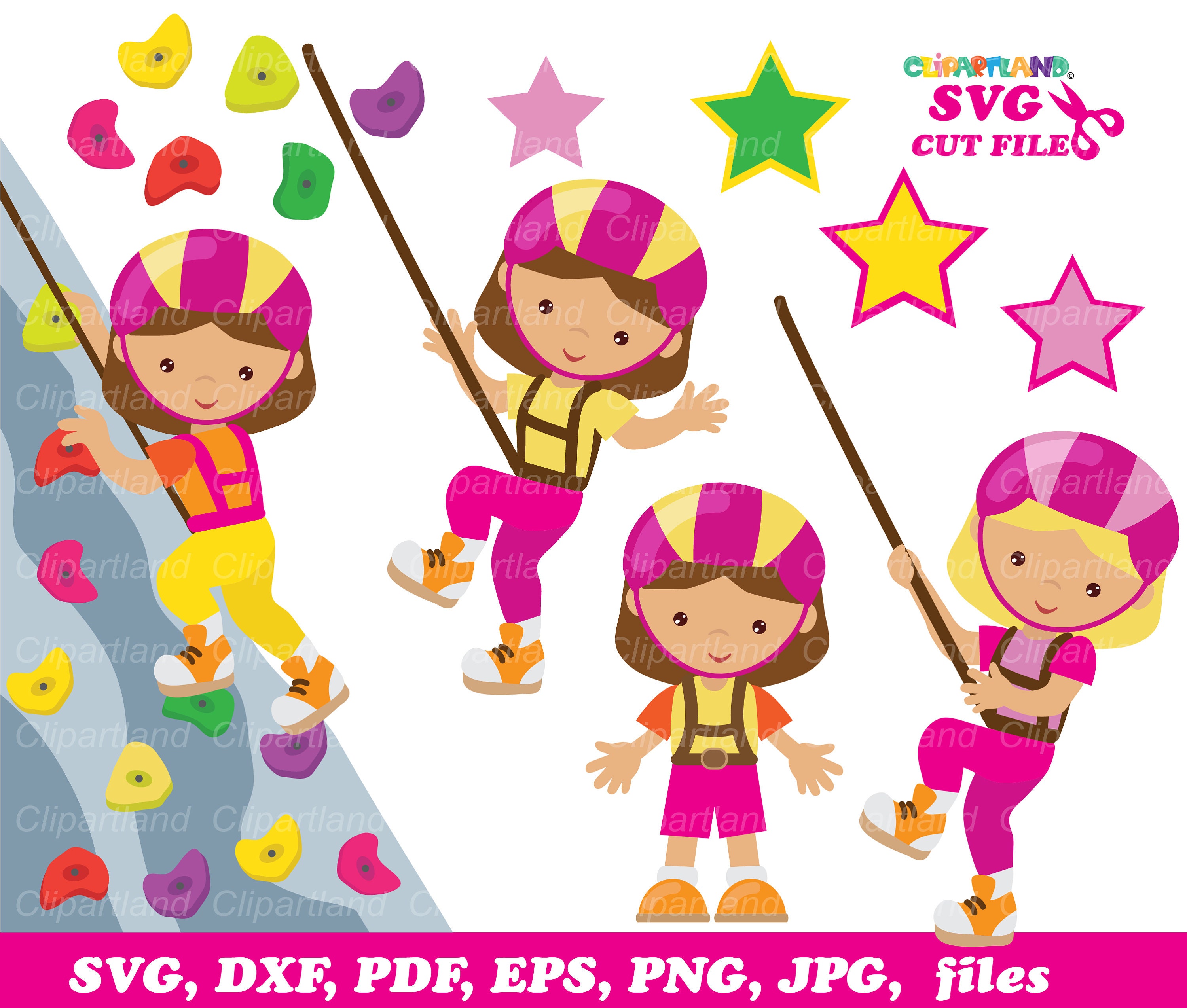 Girl Climbing Clipart
