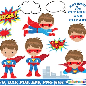 Download instantâneo. Arquivo de corte e clipart svg de menino super-herói fofo. A licença comercial está incluída até 500 usos! Sb_3.