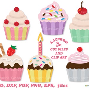 Téléchargement instantané. Cupcake fichier svg. La licence commerciale est incluse ! C_6.