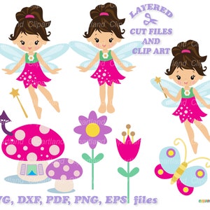 NATYCHMIASTOWE pobranie. Słodka mała ogrodowa wróżka dziewczyna plik do cięcia i clip art svg. Licencja komercyjna jest dołączona! F_26.