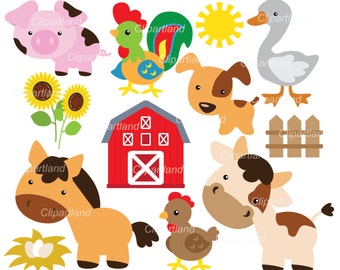 INSTANT DOWNLOAD. Farm animal clip art. Cf_36. Personal and commercial use.