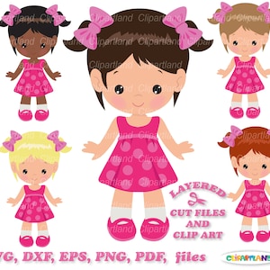 SOFORTIGER Download. Niedliche kleine Mädchen svg geschnitten Datei und ClipArt. Kommerzielle Lizenz ist enthalten! G_6.