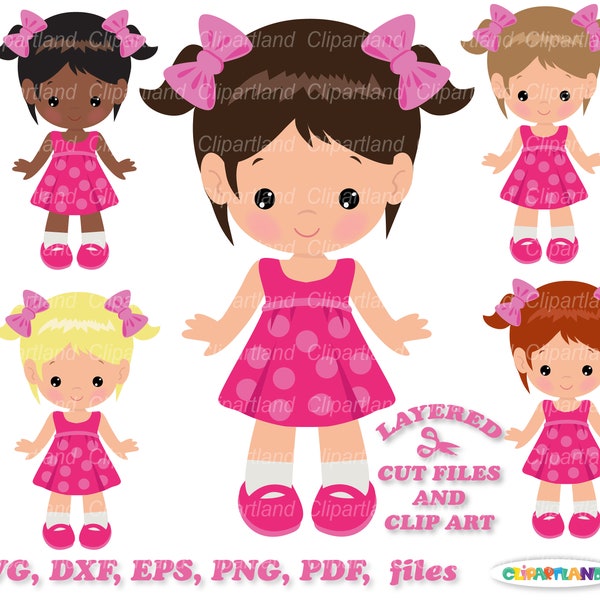 INSTANT Download. Cute little girl svg cut file and clip art. Commercial license is included ! G_6.