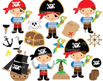 INSTANT Download.  Pirate clipart. CP_60_Pirate_boy. Personal and commercial use.