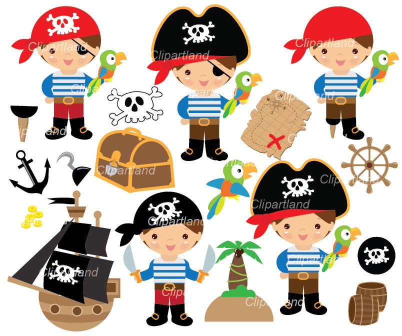 INSTANT Download.  Pirate clipart. CP_60_Pirate_boy. Personal and commercial use.