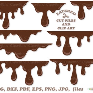 DIRECT downloaden. Vloeibare chocolade druipende rand vector cartoon illustratie. Db_3. Persoonlijk en commercieel gebruik.
