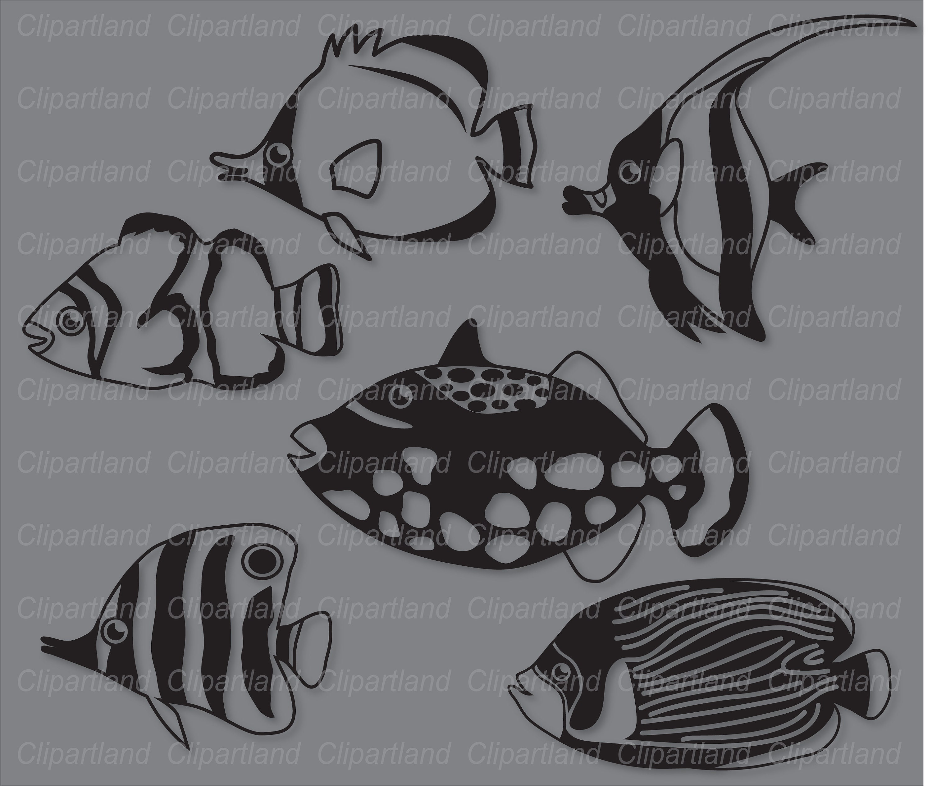 INSTANT Download. Sea Fish Svg Cut File and Clip Art. Commercial ...