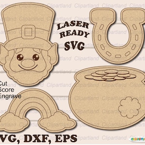 Téléchargement instantané. Kit de peinture SVG. Kit de lutin. Kit de coloriage DIY pour la Saint-Patrick. Fichier de découpe Svg pour laser. P_1.