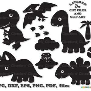 Schattige dinosaurus gesneden SVG-bestanden, clipart (digitale download)