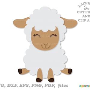 Download instantâneo. Arquivo de corte e clipart de ovelha fofa. Sh_1.