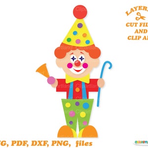 Descarga instantánea. Lindo archivo de corte de payaso y clip art. Uso personal y comercial. C_18.