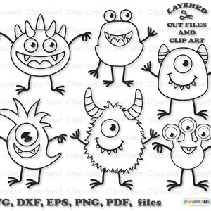 SOFORTIGER Download. Strichfigur Monster svg Plotterdateien und Clip art. Csfm_1. Persönliche und kommerzielle Nutzung.