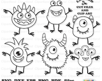 Monster Stick Figure SVG Clipart: Commercial Use (Digital Download)