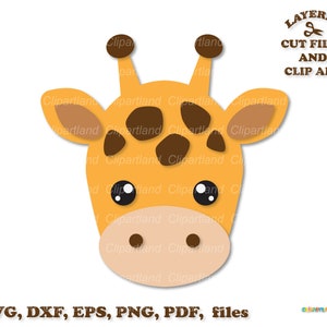 INSTANT Download. Cute giraffe face cut files and clip art. Commercial license is included! G_20.
