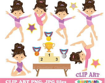 INSTANT Download. Personal and Commercial use included! Gymnastics girl clip art. G_15.