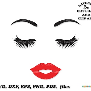 Download istantaneo. File di taglio e clip art in formato SVG volto di donna. Wf_2. Uso personale e commerciale.