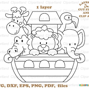 SOFORTIGER Download. Niedliche Arche Noah Umriss svg Dateien schneiden und Clip Art. Digitaler Stempel. Ausmalvorlage. Persönliche und kommerzielle Nutzung. A_16.
