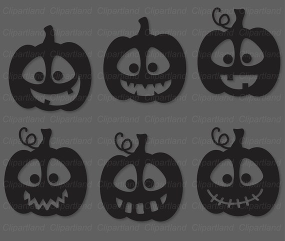 ハロウィンのかぼちゃのシルエットカットファイル、クリップアート