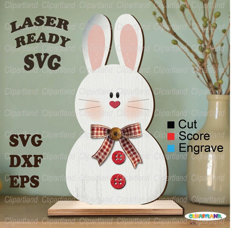 Easter Bunny Shelf Sitter Laser Cut File, SVG DXF EPS (digital Download ...