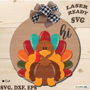 Thanksgiving Turkey Door Hanger SVG Laser Cut File (Digital Download)