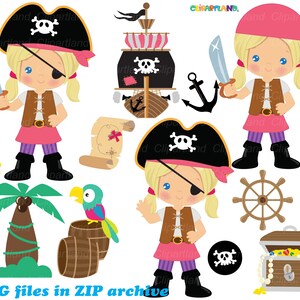 Download istantaneo. ClipArt di ragazza pirata. Cp_88_ragazza. Uso personale e commerciale.