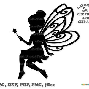 SOFORTIGER Download. Kommerzielle Lizenz ist enthalten! Niedliche Gartenfee Silhouette schneiden Dateien und ClipArt. Fs_1.