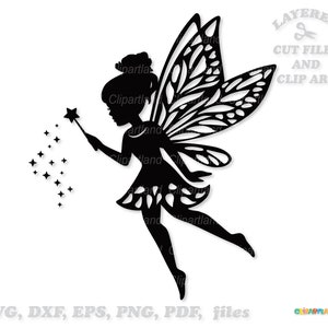 Téléchargement instantané. La licence commerciale est incluse ! Jolie silhouette de fée de jardin volante couper des fichiers et des images clipart. F_20.