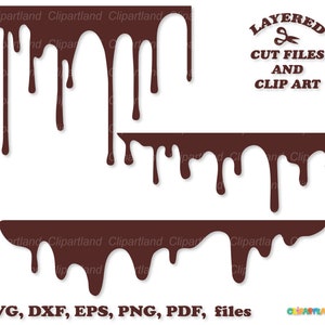 Directe download. Vloeibare chocolade druipende rand gesneden bestanden en illustraties. DB_5. Persoonlijk en commercieel gebruik.