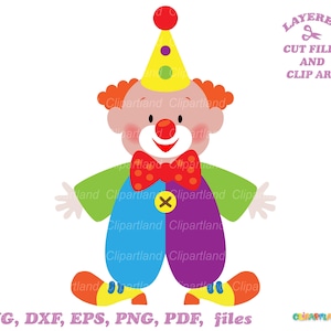 Descarga INSTANTÁNEA. Lindo archivo svg de payaso de circo y clip art. Uso personal y comercial. C_20.