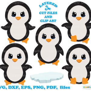 SOFORTIGER Download. Niedliche Weihnachtspinguine set svg cut Dateien. Persönliche und kommerzielle Nutzung. S_27.