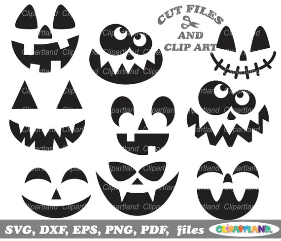 INSTANT Download. Halloween Pumpkin Face Svg Cut Files and | Etsy