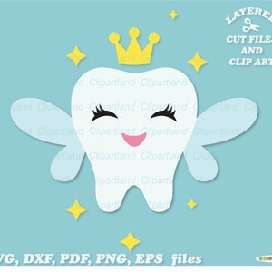 Téléchargement instantané. Fichier de coupe mignon fée des dents et clipart svg. La licence commerciale est incluse ! T_3.