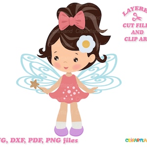 Téléchargement instantané. Fichier de coupe de fée mignonne et clipart. Usage personnel et commercial. F_53.