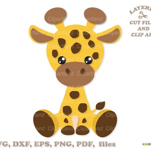 INSTANT Download. Cute sitting baby giraffe svg cut file and clip art. Commercial license is included! G_21.