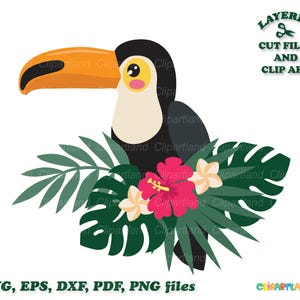 DIRECT DOWNLOADEN. Toekanvogel svg-bestand en illustraties knippen. Persoonlijk en commercieel gebruik. T_1.
