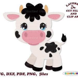 Téléchargement instantané. Mignon petit fichier coupé de vache et clip art. Utilisation personnelle et commerciale. C_25.