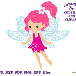 Directe download. Schattig klein sprookje meisje SVG bestand knippen. Persoonlijk en commercieel gebruik. F_33.