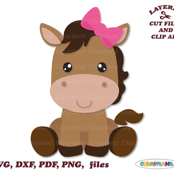 INSTANT Download. Cute sitting horse girl svg, dxf cut files and clip art. H_3.