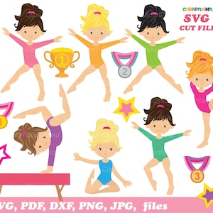 Directe download. Turnen SVG gesneden bestanden en illustraties. G_45. Persoonlijk en commercieel gebruik.