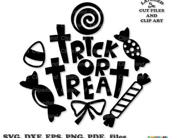 Halloween Trick or Treat SVG Cut File, Clipart (Digital Download)