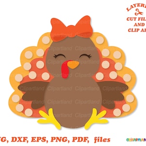 INSTANT Download. Funny turkey layered cut files and clip art. T_4. Personal and commercial use.