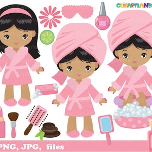 INSTANT Download. Spa girl party clip art. Csp_59_Spa. Personal and commercial use.