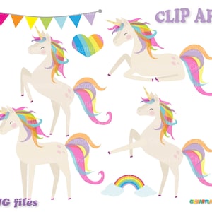 INSTANT Download. Cute unicorn clip art. Cu_19. Personal and commercial use.