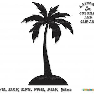 INSTANT Download. Palm tree silhouette svg cut file. Personal and commercial use. P_4.
