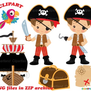 DESCARGA INSTANTÁNEA. Lindo clip art de niño pirata. Uso personal y comercial. P_97.